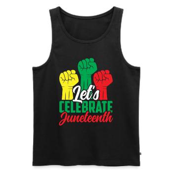 Célébrons Juneteenth Black African American - Débardeur bio Premium Homme - noir - Devant - Michal (187cm)