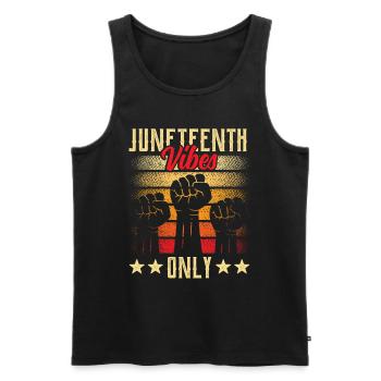 Nur Juneteenth Vibes 1865 African American Black - Männer Premium Bio Tank Top - Schwarz - Vorne - Michal (187cm)