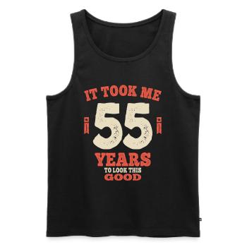 55 Years - It Took Me 55 Years To Look This Good - Men's Premium Organic Tank Top - black - Front - AI Model Male 178 light (178cm)