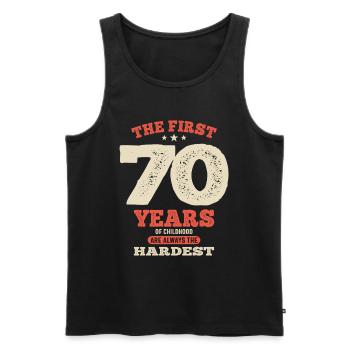 Les 70 premières années - 70e anniversaire - Débardeur bio Premium Homme - noir - Devant - AI Model Male 178 light (178cm)