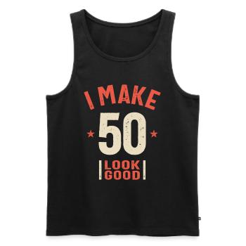 Ich lasse 50 gut aussehen - lustiger 50. Geburtstag - Männer Premium Bio Tank Top - Schwarz - Vorne - Michal (187cm)