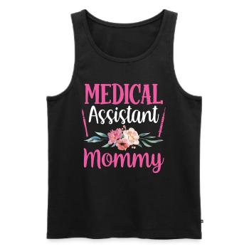 Assistante médicale Maman Profession Médicale - Débardeur bio Premium Homme - noir - Devant - Michal (187cm)