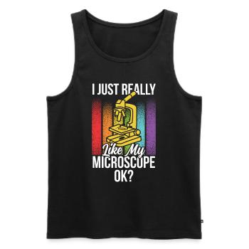 J’aime vraiment mon microscope Microscope - Débardeur bio Premium Homme - noir - Devant - Michal (187cm)