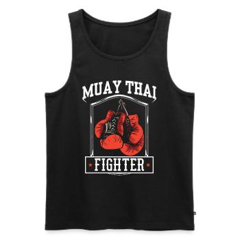 Muay Thai Kämpfer Kampfkunst Kampfsport Kampf - Männer Premium Bio Tank Top - Schwarz - Vorne - AI Model Male 178 light (178cm)