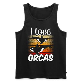 I love orcas shooters whale orca sea - Men's Premium Organic Tank Top - black - Front - Michal (187cm)