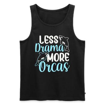 Moins de drame Plus d’orques Mer Protéger la baleine Orque - Débardeur bio Premium Homme - noir - Devant - Michal (187cm)
