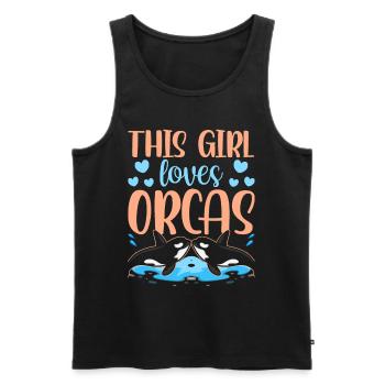 Cette fille aime les tireurs d’orques orques - Débardeur bio Premium Homme - noir - Devant - AI Model Male 178 light (178cm)