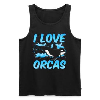 J’aime les orques baleine de mer Orca Protect - Débardeur bio Premium Homme - noir - Devant - AI Model Male 178 light (178cm)