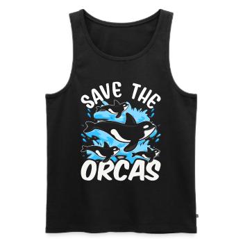 Rettet Die Orcas Orca Schützen Meer Wal - Männer Premium Bio Tank Top - Schwarz - Vorne - Michal (187cm)