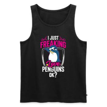 I love penguins just ok animal penguin cute - Men's Premium Organic Tank Top - black - Front - Michal (187cm)