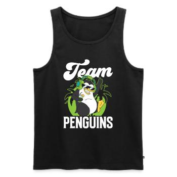 Team Pinguine Liebhaber Süß Pinguin Tier - Männer Premium Bio Tank Top - Schwarz - Vorne - AI Model Male 178 light (178cm)