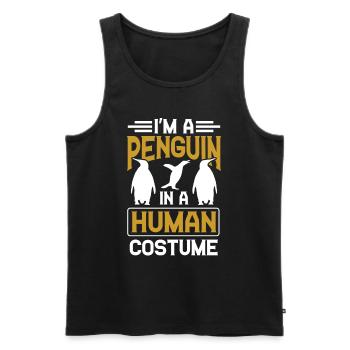 Je suis un pingouin en costume humain - Débardeur bio Premium Homme - noir - Devant - Michal (187cm)