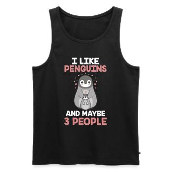 Ich Mag Pinguine Und Vielleicht 3 Menschen Tier - Männer Premium Bio Tank Top - Schwarz - Vorne - Michal (187cm)