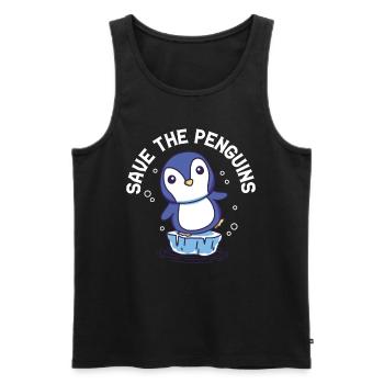 Rettet Die Pinguine Süß Pinguin Tier Liebhaber - Männer Premium Bio Tank Top - Schwarz - Vorne - AI Model Male 178 light (178cm)
