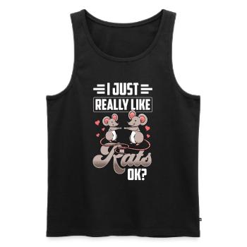 Ich Mag Ratten Einfach Sehr Ratte Süß Tier - Männer Premium Bio Tank Top - Schwarz - Vorne - AI Model Male 178 light (178cm)