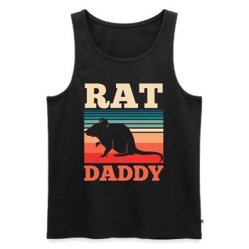 Rat Daddy Rat Daddy Lover Mignon Rat Animal - Débardeur bio Premium Homme - noir - Devant - AI Model Male 178 light (178cm)