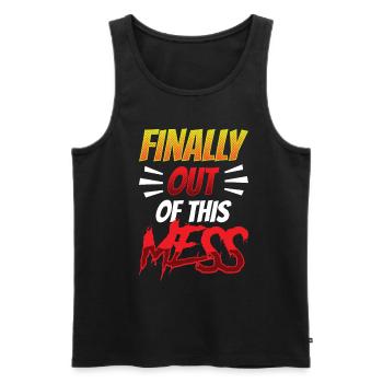 Finally out of the mess pensions pensioners - Men's Premium Organic Tank Top - black - Front - Michal (187cm)