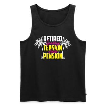 Retraité Bye Bye Tension Bonjour retraité retraité - Débardeur bio Premium Homme - noir - Devant - AI Model Male 178 light (178cm)