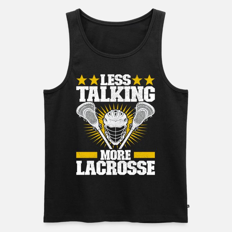 Lacrosse - Männer Premium Bio Tank Top - Schwarz