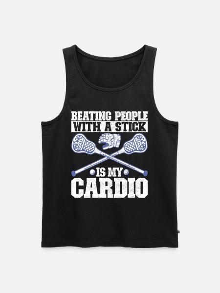 Lacrosse - Männer Premium Bio Tank Top - Schwarz
