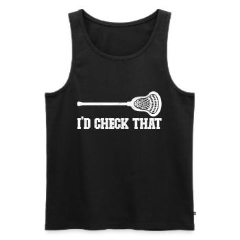 Lacrosse - Männer Premium Bio Tank Top - Schwarz - Vorne - Michal (187cm)