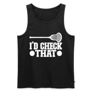 Lacrosse - Männer Premium Bio Tank Top - Schwarz - Vorne - Michal (187cm)