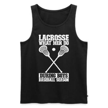 Lacrosse - Männer Premium Bio Tank Top - Schwarz - Vorne - Michal (187cm)