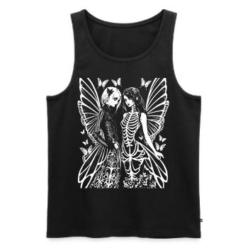 Fairycore Esthétique Squelette Fée Goth Gothique G - Débardeur bio Premium Homme - noir - Devant - Michal (187cm)