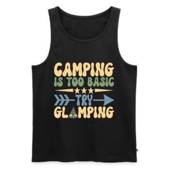 Glamping Glamper - Männer Premium Bio Tank Top - Schwarz - Vorne - AI Model Male 178 light (178cm)