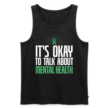 Ist Okay To Talk About Mental Health - Männer Premium Bio Tank Top - Schwarz - Vorne - Michal (187cm)
