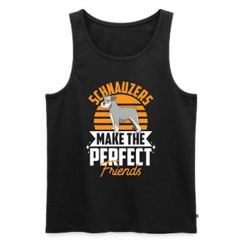 Schnauzers Make The Perfect Friends Schnauzer - Männer Premium Bio Tank Top - Schwarz - Vorne - Michal (187cm)