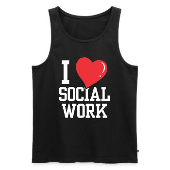 Ich Liebe Sozialarbeit Ausbildung Sozialarbeiter - Männer Premium Bio Tank Top - Schwarz - Vorne - Michal (187cm)