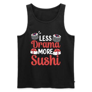 Less Drama More Sushi Food Lover Fan - Men's Premium Organic Tank Top - black - Front - Michal (187cm)