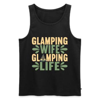 Glamping Glamper - Männer Premium Bio Tank Top - Schwarz - Vorne - AI Model Male 178 light (178cm)