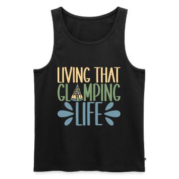Glamping Glamper - Männer Premium Bio Tank Top - Schwarz - Vorne - AI Model Male 178 light (178cm)