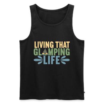 Glamping Glamper - Männer Premium Bio Tank Top - Schwarz - Vorne - AI Model Male 178 light (178cm)