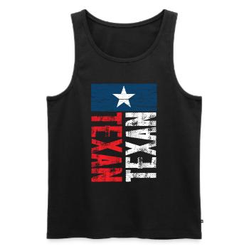 Texaner Sprüche Texas Texanisch Stolz - Männer Premium Bio Tank Top - Schwarz - Vorne - AI Model Male 178 light (178cm)