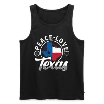 Frieden Liebe Texas Stolz Texanisch Texaner - Männer Premium Bio Tank Top - Schwarz - Vorne - AI Model Male 178 light (178cm)