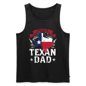Stolzer Texanischer Vater Stolz Texas Texaner - Männer Premium Bio Tank Top - Schwarz - Vorne - AI Model Male 178 light (178cm)