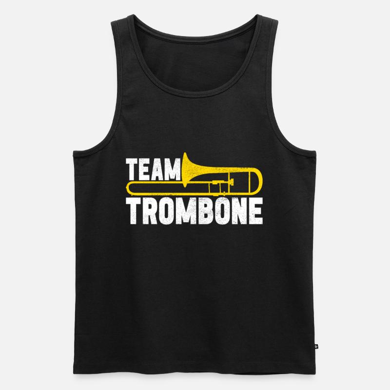 Posaune Trombone - Männer Premium Bio Tank Top - Schwarz