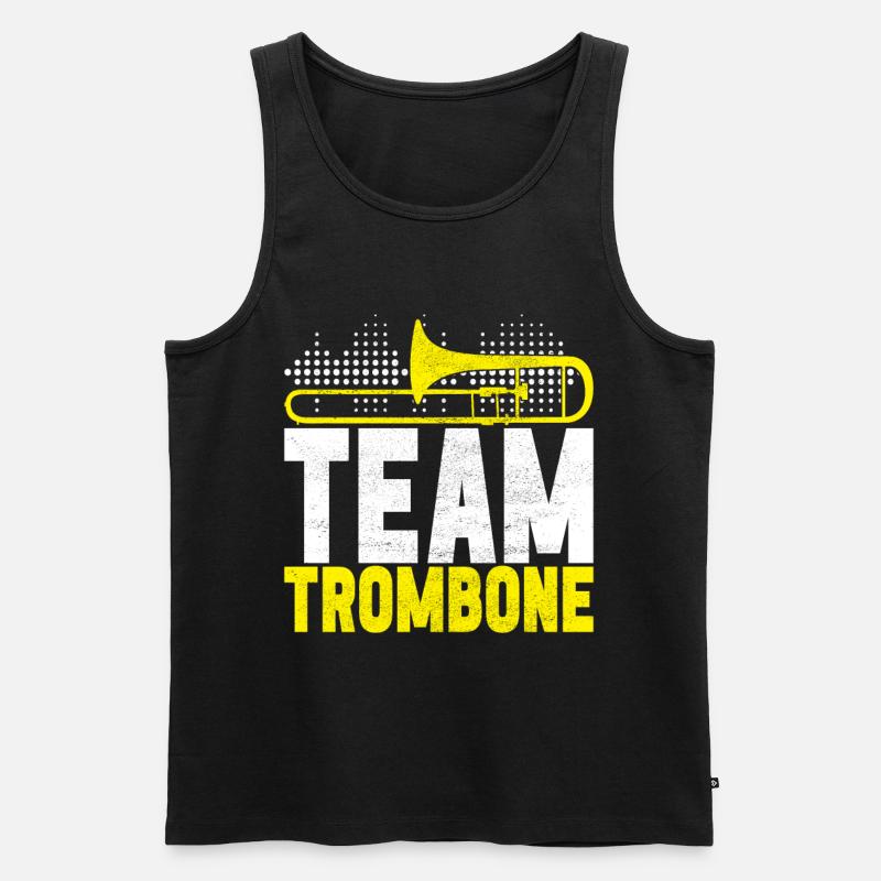 Posaune Trombone - Männer Premium Bio Tank Top - Schwarz