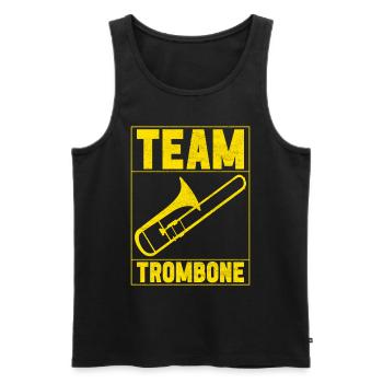 Posaune Trombone - Débardeur bio Premium Homme - noir - Devant - AI Model Male 178 light (178cm)