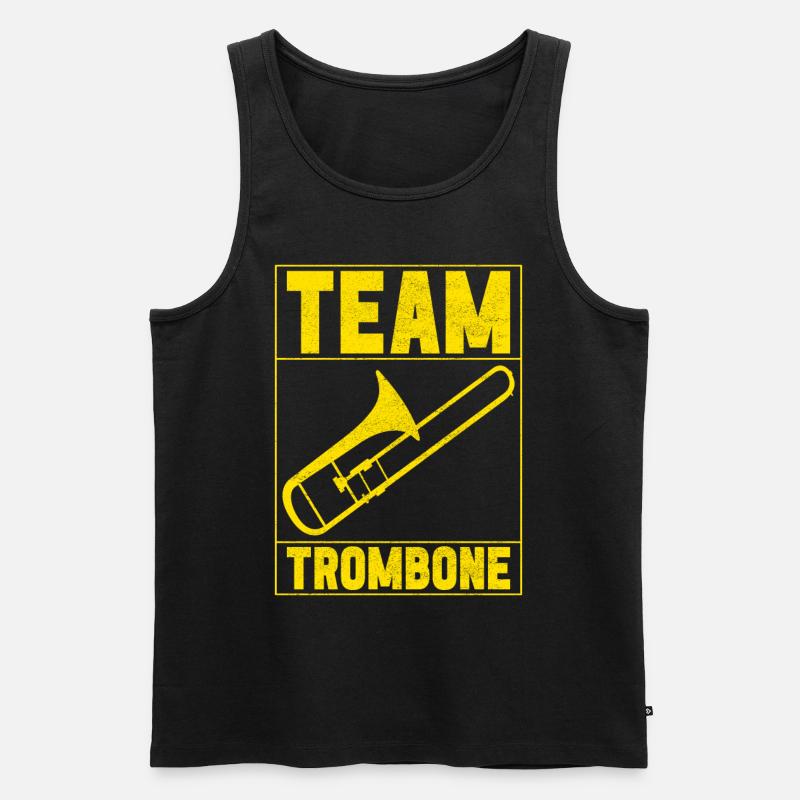 Posaune Trombone - Männer Premium Bio Tank Top - Schwarz