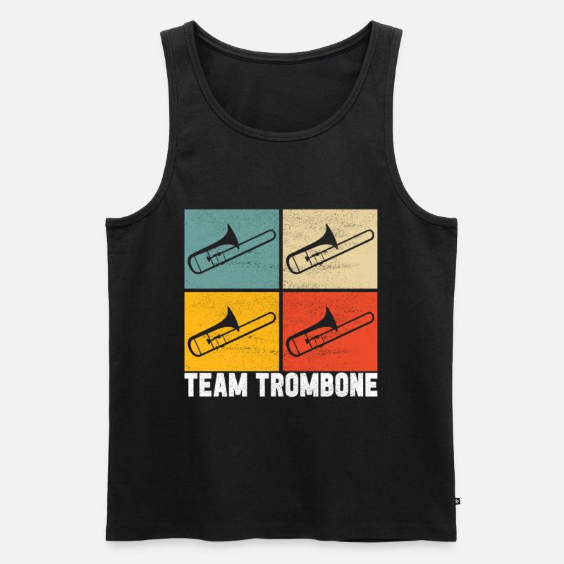Posaune Trombone - Männer Premium Bio Tank Top - Schwarz