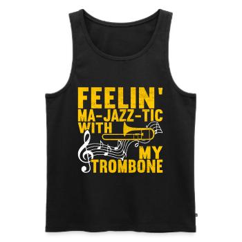 Posaune Trombone - Débardeur bio Premium Homme - noir - Devant - AI Model Male 178 light (178cm)