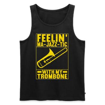 Posaune Trombone - Débardeur bio Premium Homme - noir - Devant - AI Model Male 178 light (178cm)