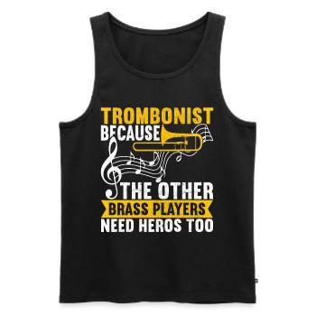 Posaune Trombone - Débardeur bio Premium Homme - noir - Devant - AI Model Male 178 light (178cm)