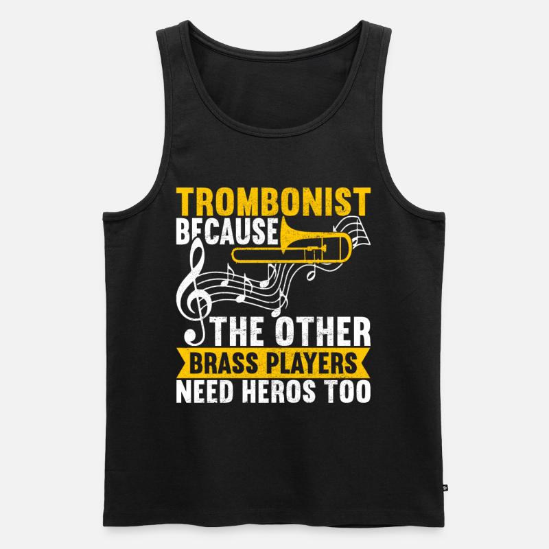 Posaune Trombone - Männer Premium Bio Tank Top - Schwarz