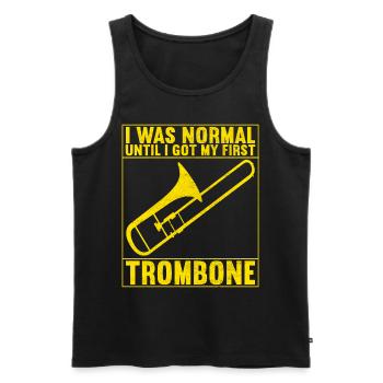 Posaune Trombone - Débardeur bio Premium Homme - noir - Devant - AI Model Male 178 light (178cm)