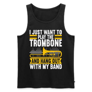 Posaune Trombone - Débardeur bio Premium Homme - noir - Devant - AI Model Male 178 light (178cm)